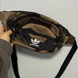Adidas Brown and Black Camouflage Belt Bag Fanny Pack